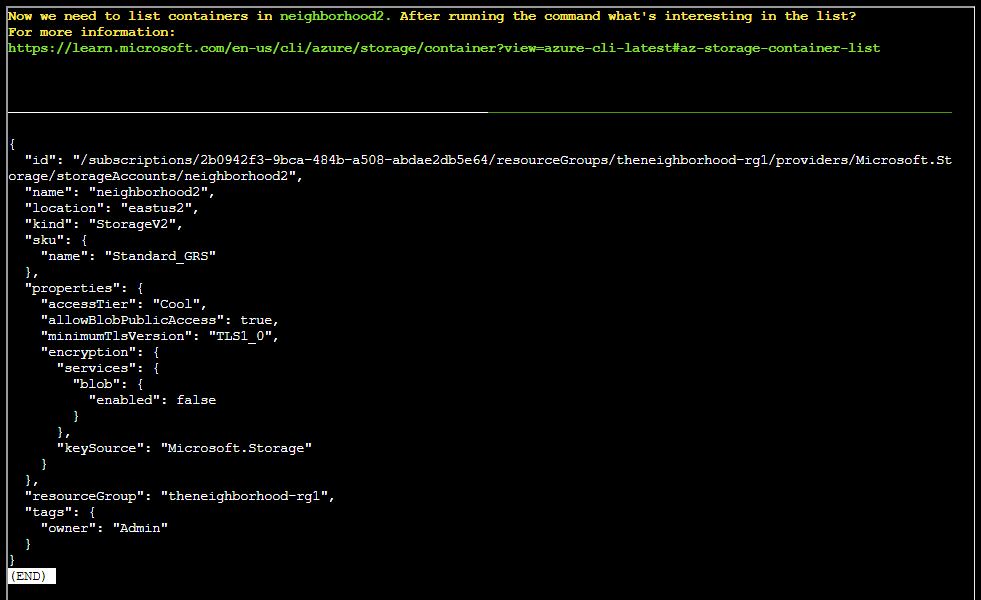 Listing storage accounts