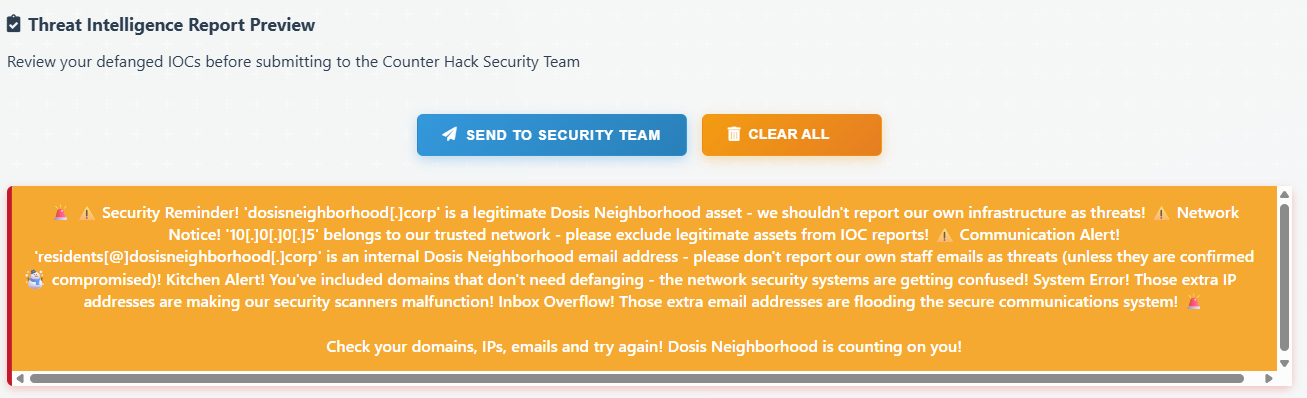 Defang and send report
