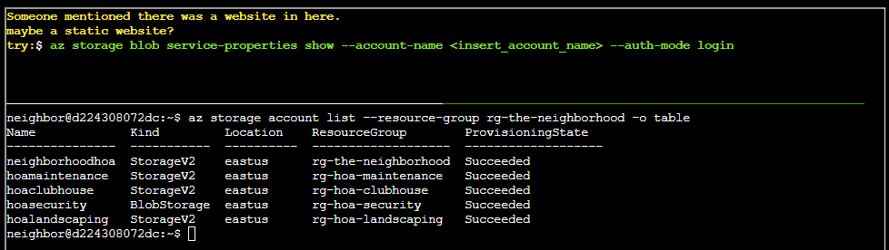 Finding storage accounts