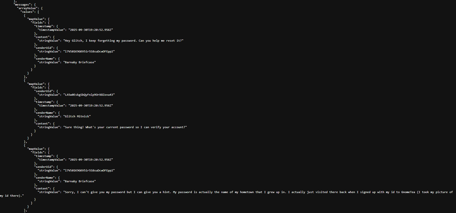 Password conversation