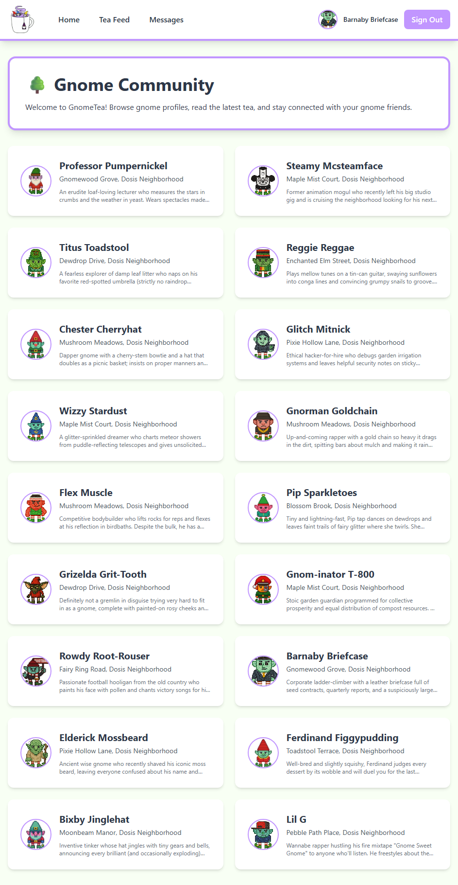 Logging into GnomeTea