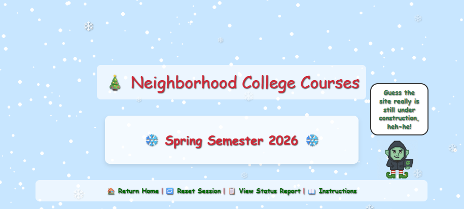 Logging in as test student.